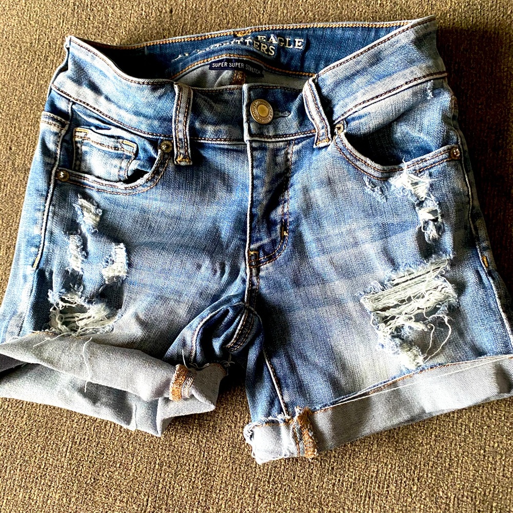 Blue jean shorts. American Eagle size 0 shorts
